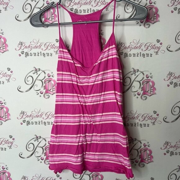 Roxy Tops - Roxy tank top stripes candy Colors strappy pink and White Striped beach surf